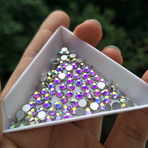 2880pcs SS8 2.5mm Round Rhinestones for Nails Crystals AB Nail Art Rhinestones Flatback Glass Gems Stones Beads for Nails Decoration Accessories Crafts Eye Makeup Clothes Shoes (2880pcs SS8)