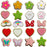 Joynaamn 20 PCS Iron on Patches for Clothing, Colorful Chenille Decorative Patches with Sequin Edges in Assorted Designs, Heart Smiley Face Butterfly Flower Rainbow Star