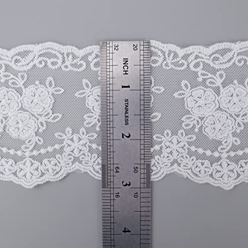 IDONGCAI Europe Crown Lace Trim Guipure White Lace Eyelet Sewing Lace Trim White Embroidery Lace Ribbons for Crafts 3'' Width 4 Yards