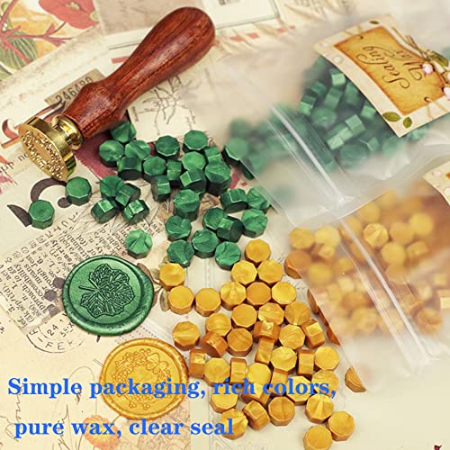 200 Pcs Wax Seal Beads,Sealing Wax Beads,Refilling Octagon Wax Beads for Wax Seal Stamp,Cards,Wedding Invitations,Wine Packages,Gift Wrapping,Letter Sealing