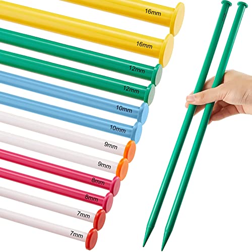 12 Pieces Long Straight Plastic Knitting Needles Plastic Knitting Needles Set Long Straight Knitting Needles for Beginner Jumbo Yarn Large Project Kitting Embroidery Sewing DIY Craft