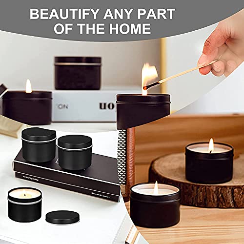 DINGPAI Candle Tin 27 Pcs, 2oz Candle Containers, Black Color, Metal Tins for DIY Candle Making, Arts & Crafts, Storage and Holiday Gifts…