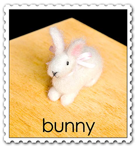 Bunny Wool Needle Felting Craft Kit by WoolPets. Made in the USA.