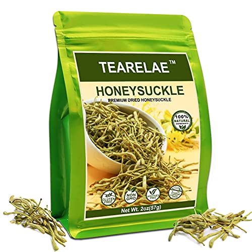 TEARELAE - Dried Honeysuckle Tea - 2oz/57g Top Grade - 100% Natural Lonicera Japonica Herbal Tea - Pure Natural Honeysuckle flowers Jin Yin Hua - Help Boost Immunity