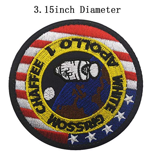 Official NASA Space Program Fallen Heroes Patch Set Apollo Shuttle, Apollo 1 Sts-51l Challenger Sts-107 Columbia with Hook & Loop Backing