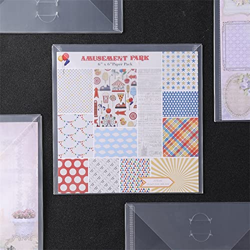 30Pcs 6.4x6.4'' Stamp and Die Storage Pockets Resealable Clear Plastic Seal Bags Storage Case for Cutting Dies Stencil Album Stamp Crafts DIY Scrap Booking Paper Card Craft Cutting Dies Card Making