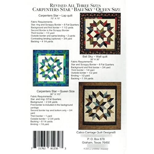 Calico Carriage Quilt Designs Carpenter's Star-Bali Sky Quilt Pattern