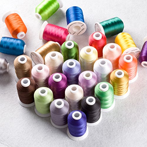 Simthread Brother 40 Colors 1100Y(1000M) Machine Embroidery Thread Big Spool Polyester Bright and Beautiful Colors for Brother Babylock Janome Singer Pfaff Husqvarna Bernina Machines