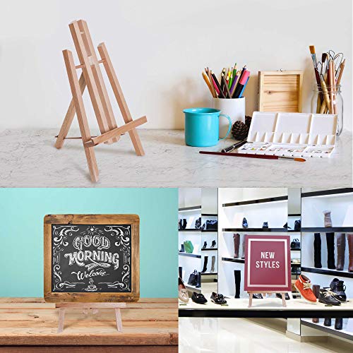 U.S. Art Supply 11" Small Tabletop Display Stand A-Frame Artist Easel (Pack of 6), Beechwood Tripod, Painting Party Easel, Kids Student Table School Desktop - Portable Canvas Photo Picture Sign Holder
