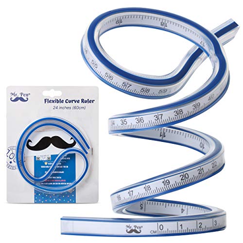 Mr. Pen- Ruler, Flexible Curve Ruler, 24 Inch Ruler, Rulers for Drawing and Sewing, Curve Ruler, Curved Ruler, Bendable Ruler, Flexible Curve Template, Flexi Curve, Flexible Ruler for Engineering