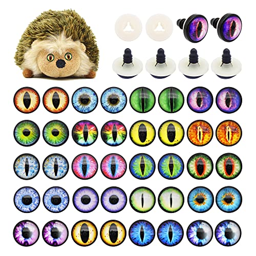 20 Pairs Dragon Eye Safety Eye for Stuffed Animal Doll Making with Washer Craft Eyes Teddy Bear Amigurumi Crochet Toy 24MM