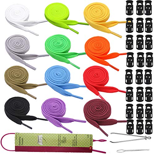 Joycoco 27 Pack Replacement Drawstrings for Sweatpants Shorts Hoodies with Drawstring Threaders and Plastic Cord Locks Drawstrings for Jackets Swim Trunks Shoe Laces Tote Bags 47" Long (Colorful)