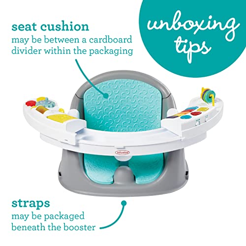Infantino Music & Lights 3-in-1 Discovery Seat and Booster - Convertible Booster, Infant Activity seat and Feeding Chair with Electronic Piano for Sensory Exploration, for Babies and Toddlers
