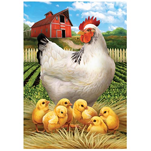 NAIMOER Diamond Painting Kits for Adults Kids, Chicken Diamond Painting Kits 5D Farm Diamond Art Kits Full Drill Crystal Rhinestone Embroidery Pictures Arts Craft for Home Decor (12x16 inch)