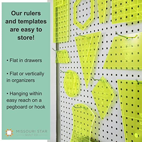 Acrylic Quilting Ruler, 5” x 15” | Large Ruler for Sewing, Measuring and Cutting Quilt Fabric | Straight Edge Tool for Layer Cakes, Charm Pack Quilts, and DIY Craft Projects, Green
