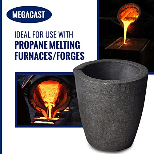 #4 8KG MegaCast, Foundry Clay Graphite Crucibles Black Cup Furnace Torch Melting Casting Refining Gold Silver Copper Brass Aluminum