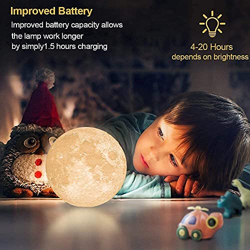 Moon Lamp 2023 Upgrade, NSL Lighting 3D Moon Light 16 LED Colors with Wooden Stand & Remote/Touch Control and USB Rechargeable, Birthday Gifts for Women Girls Boys Girlfriend 4.8 inch (Small)