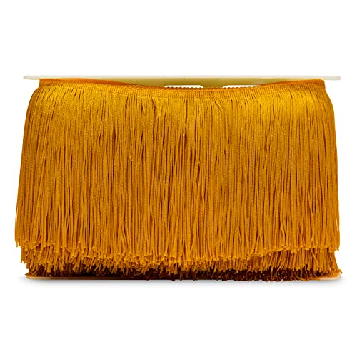 Trims by the Yard 6" Chainette Fringe Trim | Yellow Gold | (5 yard cut)