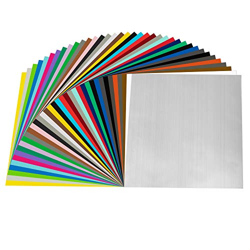 Permanent Adhesive Backed Matte Vinyl Sheets by EZ Craft USA - 12" x 12" - 40 Sheets Works with Cricut & Other Cutters