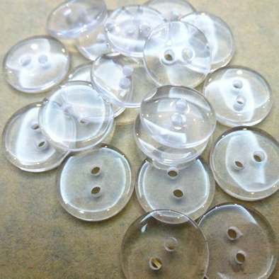 arricraft 200pcs 20mm Clear Resin 2 Holes Buttons, Transparent Flat Round Buttons, Craft Buttons for Sewing Scrapbooking DIY Craft