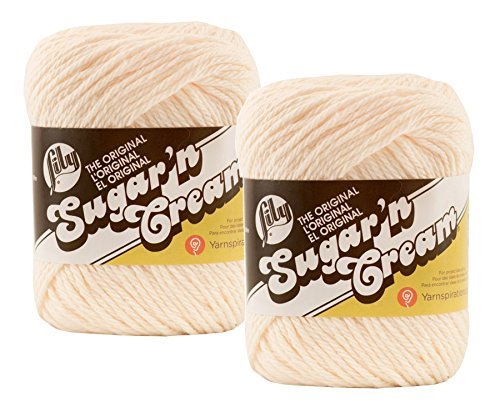 Bulk Buy: Lily Sugar 'n Cream 100% Cotton Yarn ~ 2-Pack, 2.5 oz. Skeins (Soft Ecru #1004)
