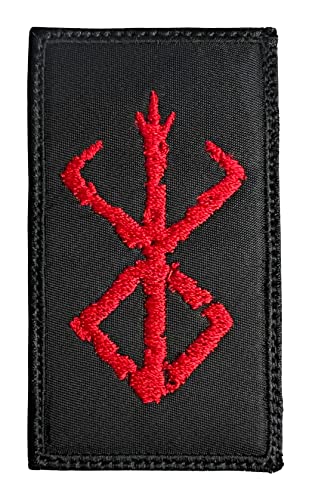 Viking Berserker Rune Logo Patch - Funny Tactical Military Morale Embroidered Patch Hook Fastener Backing Black Background