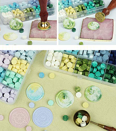 NX Garden 200pcs Octagon Sealing Wax Seal Beads Set Stamp Beaded Waxes in A Box for Cards Envelopes, Wedding Invitations, Wine Packages, Gift Wrapping