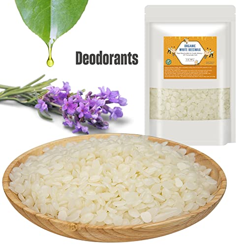 Aku Tonpa 2 LB White Pure Beeswax Pellets, Triple Filtered Bees Wax for Skin, Face, Body, Hair Care, DIY Creams, Lotions, Lip Balm, Canning, Candle and Soap Making Supplies