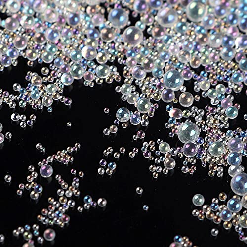 200G UV Resin Water Droplet Beads AB Transparent No Hole Miniature Bead for DIY Jewelry Making Filler Resin Molds Nail Art Crafts Assorted 0.6 to 3MM
