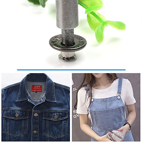 20 Pieces Jeans Button Tack Buttons Snap Fastener Press Studs Metal Replacement Kit with Storage Box, Diameter 17MM(0.67 Inch) (Style 2)