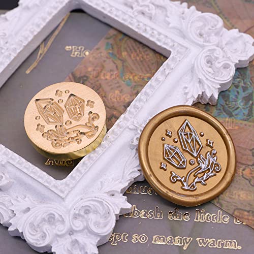 Taoskai Hand Holding Crystal Wax Seal Stamp, Magic Series Sealing Wax Stamp for Wedding Invitation, Gift Wrapping, Envelopes, Wine Package Decoration