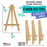 U.S. Art Supply 3" x 3" Stretched Canvas with 5" Mini Natural Wood Display Easel Kit (Pack of 12), Artist Tripod Tabletop Holder Stand - Painting Party, Kids Crafts, Oil Acrylic Paints, Signs, Photos