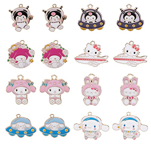 G-Ahora 16PCS Kawaii Kitty Cat Charm Kitty Cat Gifts Jewelry Kitty Cat Accessories Kitty Pendants for DIY Craft Jewelry Making (Charm -1)