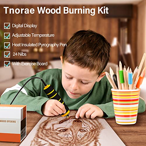 Wood Burning Kit, Digitally Adjustable Temperature Pyrography Pen Kit, Wood Burning Tool, Professional Wood Burner Tool Kit for Adults and Beginners Craft, Wood burner Suitable gift box.