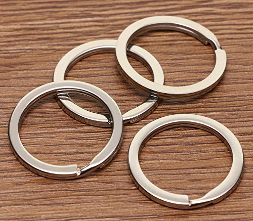 Shapenty Stainless Steel Key Rings Chain Clip Connector Keychain Part Accessories for Home Car Keys Organization, 1 Inch/25mm, Silver, 20Pack