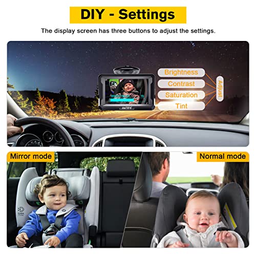 AMTIFO Baby Car Mirror HD 1080P Baby Car Camera 5 Mins Easy Installation Infant Travel Safety Kit Crystal Clear View A3