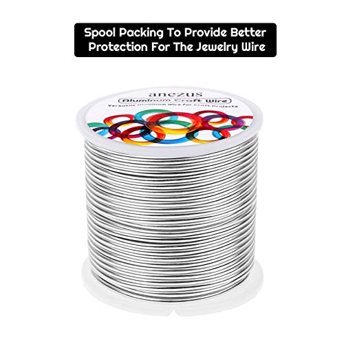 12 Gauge Aluminum Wire 100 Feet, Anezus Metal Armature Wire Bendable Sculpting Wire for Crafts Wreath Making Jewelry Making Beading Floral (Silver, 2mm)