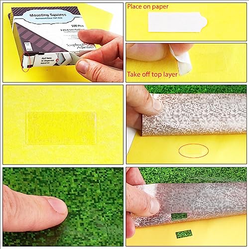 Scrapbook Adhesives by 3L Scrapbook Adhesives Mounting Squares, 500 pcs (0.24X 0.5 inch) Clear