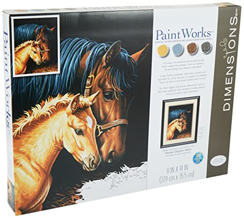 Dimensions Horse Family Paint by Numbers for Adults, 11'' W x 14'' L
