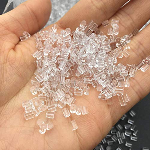 Clear Earring Backs, 200PCS Plastic Earring Stoppers, Tube Earring Findings, Hypo-allergenic Jewelry Accessories