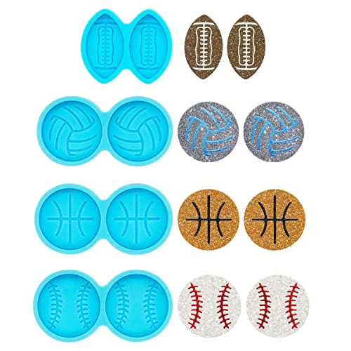4 Pairs Ball Stud Earring Silicone Resin Mold for DIY Women Girls Earrings Jewelry Resin Crafting