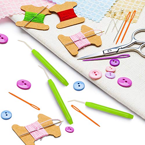 36 Pieces Loom Knit Hook Set Crochet Knitting Loom Hooks with Plastic Needles Large Eye Sewing Tool for Knifty Knitting Knitter Crafts