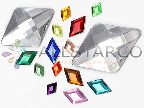Allstarco 67x48mm Flat Back Extra Large Diamond Cosplay Gems Acrylic Big Rhinestones Plastic Jewels for Crafts Embelishments - 2 Pieces (Pink H112)