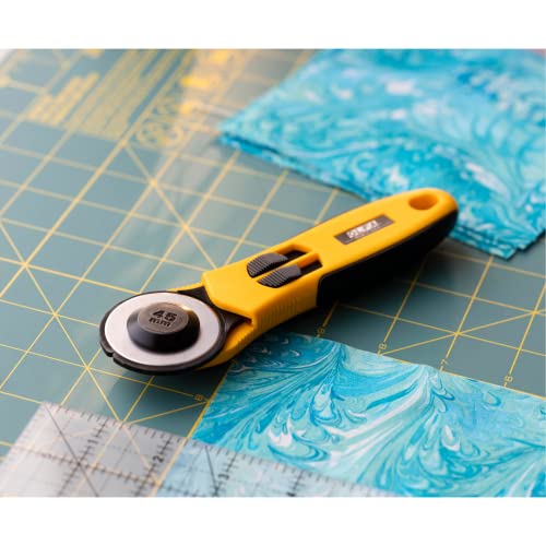 OLFA 45mm Quick-Change Rotary Cutter (RTY-2/NS) - Rotary Fabric Cutter w/ Split Blade Cover for Crafts, Sewing, Quilting, Replacement Blade: OLFA RB45-1