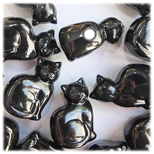 Black Cat Beads Large Hole Made in USA 1" high