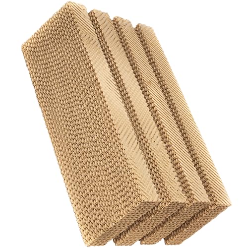 HESSAIRE Replacement Evaporative Cooler Pads - Swamp Cooler Replacement Pads Corrugated Build - Low Odor Xel50 Media Evaporative Cooling Pad for 1300 CFM Mobile Cooler Fan - 4 Panels, 28” x 10”