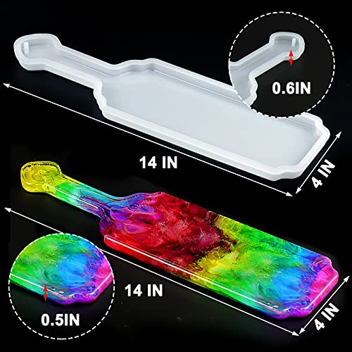 Palksky Resin Paddle Mold,Silicone Paddle Molds,14 Inch Large Epoxy Resin Casting Tray Mold,Christmas Resin Molds for Beginners,DIY Hanging Decoration