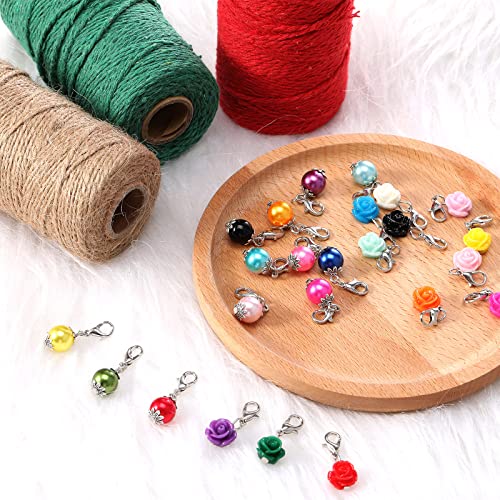 24 Pieces Stitch Markers Clasp Crochet Accessories Removable Crochet Stitch Counter Assorted Color Knitting Needle Markers Rose Clip on Charms for for Weaving Sewing Accessories Quilting Jewelry DIY