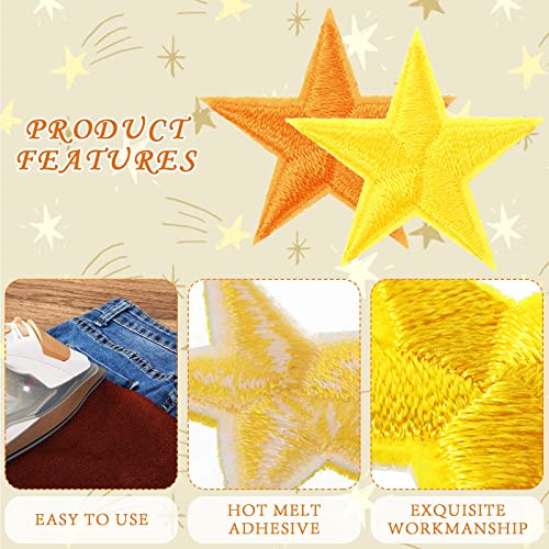 80 Pcs Star Iron on Patches Mini 5 Star Patches Star Sew on Patches Decorative Patches Appliques Embroidered Embellishments for DIY Crafts Backpack Bags Hats Jackets Clothing Decoration (Multicolor)