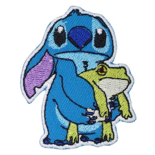 Triple Siblings Stitch with Frog Embroidered Iron On Patch DIY & Repair Jeans, Jacket, Bag Sew On Emblem